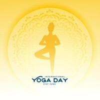 21e juin monde yoga journée Contexte pour content et en bonne santé la vie vecteur