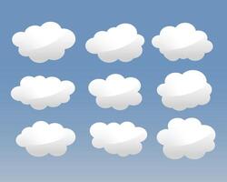ensemble de bulle des nuages icône pour représentant ciel et espace vecteur