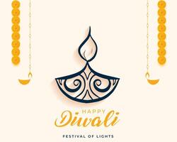 artistique diya conception pour shubh diwali fête Contexte vecteur