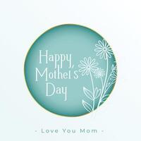 Facile les mères journée fleur carte dans minimaliste style vecteur