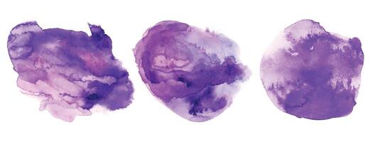 ensemble de abstrait violet aquarelle bannière avec texturé taches vecteur