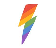 lgbt arc en ciel foudre. Puissance signe. symbole de lgbtq fierté communauté. vecteur illustration dans main tiré style