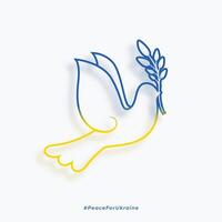 Colombe paix oiseau dans Ukraine drapeau couleurs concept vecteur