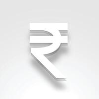 3d style Indien devise roupie signe sur blanc Contexte conception vecteur
