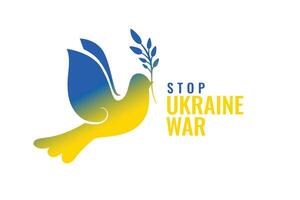 Arrêtez Ukraine guerre avec Colombe oiseau vecteur