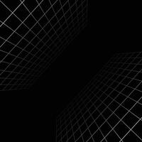 abstrait la perspective la grille lignes sur noir Contexte vecteur