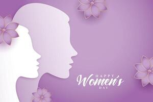 élégant violet aux femmes journée fête vœux carte conception vecteur