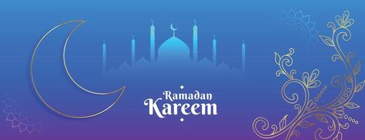 Ramadan kareem Festival bannière avec magnifique couleurs vecteur