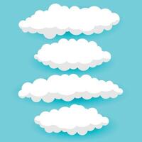 ensemble de duveteux des nuages icône pour nettoyer temps et ciel conception vecteur