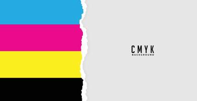 cmyk Couleur lignes dans papier déchiré style vecteur