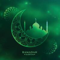 brillant Ramadan kareem vert Festival salutation conception vecteur