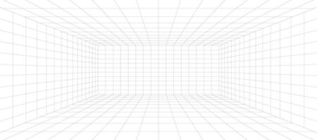 abstrait 3d la grille pièce structure filaire modèle conception vecteur