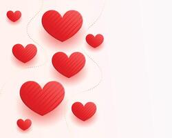 romantique rouge l'amour cœurs valentines journée salutation conception vecteur