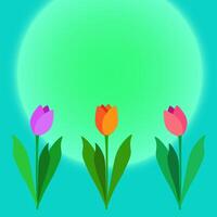 vecteur coloré printemps Contexte avec tulipes pour faire-part, cartes et toutes nos félicitations.
