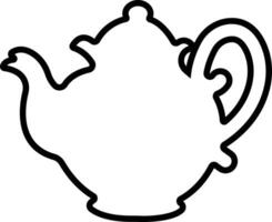 thé pot icône dans ligne style. isolé sur thé bouilloire ou théière signe et symbole. théières, en buvant café pot. abstrait conception logotype art vecteur pour applications site Internet