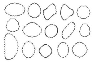 géométrique formes rond ovale linéaire coups, irrégulier, rugueux, noir linéaire, pour conception de cartes postales, affiches, bannières. vecteur