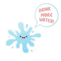 boisson plus l'eau laissez tomber de eau, tache flaque vecteur illustration