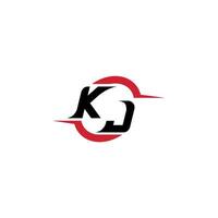 kj initiale esport ou jeu équipe inspirant concept des idées vecteur