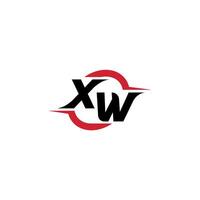 xw initiale esport ou jeu équipe inspirant concept des idées vecteur