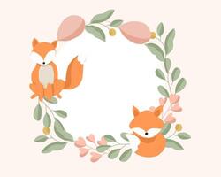 mignonne Renard illustration couronne vecteur