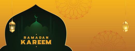 Ramadan kareem musulman eid Festival bannière avec texte espace vecteur