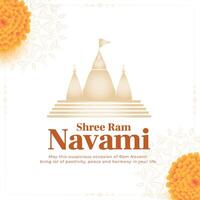 shree RAM navami Festival magnifique carte conception vecteur