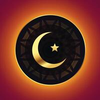 traditionnel d'or islamique croissant signe pour spirituel croyance vecteur