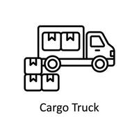 cargaison un camion vecteur contour icône conception illustration. fabrication unités symbole sur blanc Contexte eps dix fichier