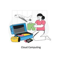 nuage l'informatique plat style conception vecteur illustration. Stock illustration