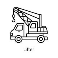 lifter vecteur contour icône conception illustration. fabrication unités symbole sur blanc Contexte eps dix fichier