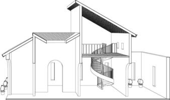 3d illustration de Résidentiel projet vecteur