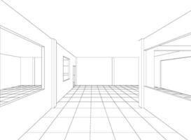 3d illustration de intérieur projet vecteur