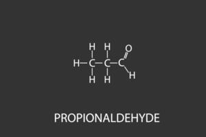 propionaldéhyde moléculaire squelettique chimique formule vecteur