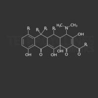 tétracyclines antibiotiques moléculaire squelettique chimique formule vecteur