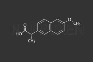 naproxène moléculaire squelettique chimique formule vecteur