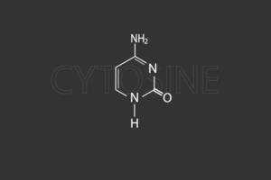 cytosine moléculaire squelettique chimique formule vecteur