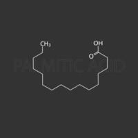 palmitique acide moléculaire squelettique chimique formule vecteur