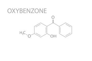 oxybenzone moléculaire squelettique chimique formule vecteur