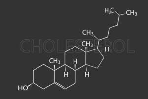 cholestérol moléculaire squelettique chimique formule vecteur