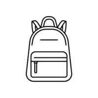 sac à dos icône. Facile contour style. sac, école, dos, paquet, cartable, sac à dos, étudiant concept. mince ligne symbole. vecteur illustration isolé.