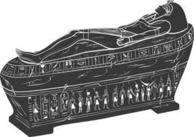 ai généré silhouette ancien Egypte sarcophage noir Couleur seulement vecteur