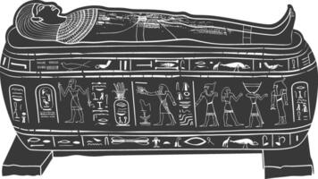 ai généré silhouette ancien Egypte sarcophage noir Couleur seulement vecteur