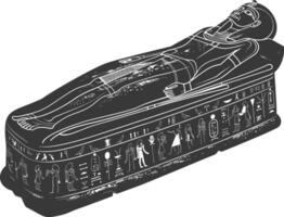 ai généré silhouette ancien Egypte sarcophage noir Couleur seulement vecteur