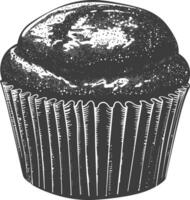 ai généré silhouette muffin gâteau nourriture noir Couleur seulement vecteur