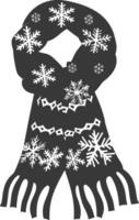 ai généré silhouette neige tricoter écharpe noir Couleur seulement plein vecteur