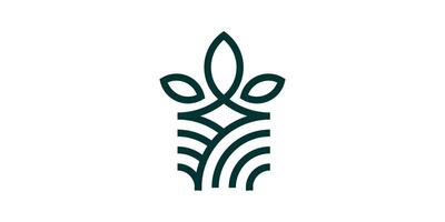 agriculture logo conception avec ligne style, logo conception modèle, symbole, icône, créatif. vecteur