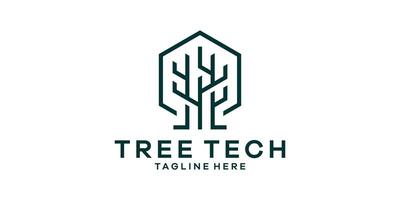 logo conception combinaison de maison et arbre formes, logo conception La technologie symbole idées. vecteur