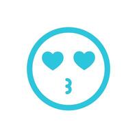 adorer emoji icône, de bleu icône ensemble. vecteur