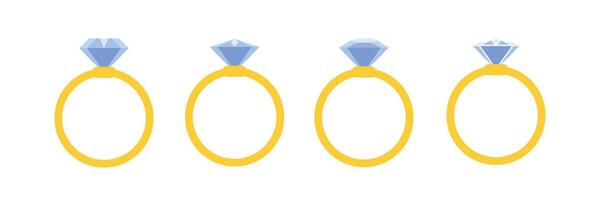 diamant anneau. engagement anneau. vecteur