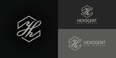 abstrait initiale lettre h logo dans le forme de une hexagone forme isolé dans noir Contexte appliqué pour réel biens logo conception aussi adapté pour le marques ou entreprises cette avoir initiale Nom h vecteur